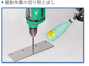 掘削作業の切り粉とばし